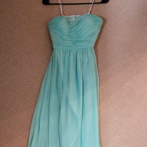 Donna Morgan Size 2 Sea foam green strapless long formal dress